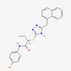 molecular formula C24H23BrN4OS B4063459 N-(4-bromophenyl)-2-{[4-methyl-5-(naphthalen-1-ylmethyl)-4H-1,2,4-triazol-3-yl]sulfanyl}butanamide 