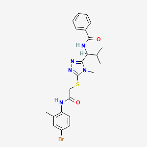 molecular formula C23H26BrN5O2S B4063483 N-{1-[5-({2-[(4-bromo-2-methylphenyl)amino]-2-oxoethyl}sulfanyl)-4-methyl-4H-1,2,4-triazol-3-yl]-2-methylpropyl}benzamide 