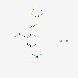 molecular formula C17H24ClNO2S B4063508 N-[[3-methoxy-4-(thiophen-2-ylmethoxy)phenyl]methyl]-2-methylpropan-2-amine;hydrochloride 