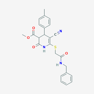 molecular formula C24H23N3O4S B4063527 METHYL 6-{[(BENZYLCARBAMOYL)METHYL]SULFANYL}-5-CYANO-4-(4-METHYLPHENYL)-2-OXO-1,2,3,4-TETRAHYDROPYRIDINE-3-CARBOXYLATE 