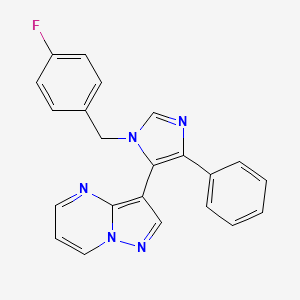 molecular formula C22H16FN5 B4063561 3-[1-(4-fluorobenzyl)-4-phenyl-1H-imidazol-5-yl]pyrazolo[1,5-a]pyrimidine 