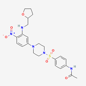 molecular formula C23H29N5O6S B4063595 N-{4-[(4-{4-nitro-3-[(tetrahydro-2-furanylmethyl)amino]phenyl}-1-piperazinyl)sulfonyl]phenyl}acetamide 