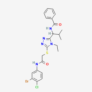 molecular formula C23H25BrClN5O2S B4063688 N-[1-[5-[2-(3-bromo-4-chloroanilino)-2-oxoethyl]sulfanyl-4-ethyl-1,2,4-triazol-3-yl]-2-methylpropyl]benzamide 