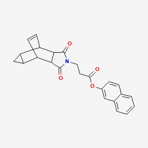molecular formula C24H21NO4 B4063735 naphthalen-2-yl 3-(1,3-dioxooctahydro-4,6-ethenocyclopropa[f]isoindol-2(1H)-yl)propanoate 