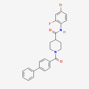 molecular formula C25H22BrFN2O2 B4063826 N-(4-bromo-2-fluorophenyl)-1-(4-phenylbenzoyl)piperidine-4-carboxamide 