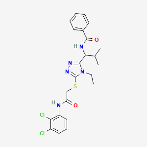 molecular formula C23H25Cl2N5O2S B4063914 N-[1-[5-[2-(2,3-dichloroanilino)-2-oxoethyl]sulfanyl-4-ethyl-1,2,4-triazol-3-yl]-2-methylpropyl]benzamide 