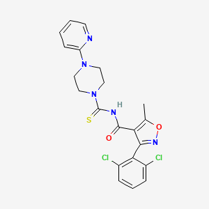 molecular formula C21H19Cl2N5O2S B4063987 3-(2,6-DICHLOROPHENYL)-5-METHYL-N-[4-(PYRIDIN-2-YL)PIPERAZINE-1-CARBOTHIOYL]-1,2-OXAZOLE-4-CARBOXAMIDE 