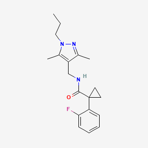 molecular formula C19H24FN3O B4064004 N-[(3,5-dimethyl-1-propyl-1H-pyrazol-4-yl)methyl]-1-(2-fluorophenyl)cyclopropanecarboxamide 