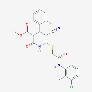 molecular formula C23H19ClFN3O4S B4064042 METHYL 6-({[(3-CHLORO-2-METHYLPHENYL)CARBAMOYL]METHYL}SULFANYL)-5-CYANO-4-(2-FLUOROPHENYL)-2-OXO-1,2,3,4-TETRAHYDROPYRIDINE-3-CARBOXYLATE 