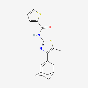 molecular formula C19H22N2OS2 B4064053 N-[4-(1-adamantyl)-5-methyl-1,3-thiazol-2-yl]thiophene-2-carboxamide 