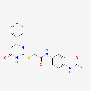 molecular formula C20H20N4O3S B4064067 N-(4-acetamidophenyl)-2-[(6-oxo-4-phenyl-4,5-dihydro-1H-pyrimidin-2-yl)sulfanyl]acetamide 