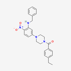 molecular formula C26H28N4O3 B4064093 N-benzyl-5-[4-(4-ethylbenzoyl)-1-piperazinyl]-2-nitroaniline 