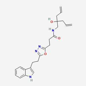 molecular formula C23H28N4O3 B4064141 N-(2-hydroxy-2-prop-2-enylpent-4-enyl)-3-[5-[2-(1H-indol-3-yl)ethyl]-1,3,4-oxadiazol-2-yl]propanamide 