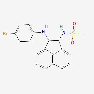 molecular formula C19H17BrN2O2S B4064214 N-(2-((4-bromophenyl)amino)-1,2-dihydroacenaphthylen-1-yl)methanesulfonamide 