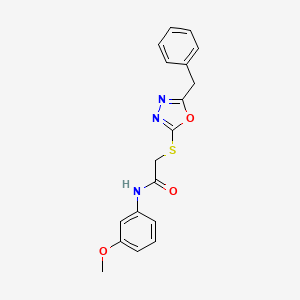 molecular formula C18H17N3O3S B4064217 2-[(5-benzyl-1,3,4-oxadiazol-2-yl)sulfanyl]-N-(3-methoxyphenyl)acetamide 