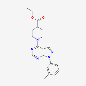 molecular formula C20H23N5O2 B4064256 ethyl 1-[1-(3-methylphenyl)-1H-pyrazolo[3,4-d]pyrimidin-4-yl]piperidine-4-carboxylate 