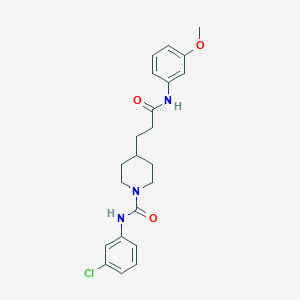 molecular formula C22H26ClN3O3 B4064393 N-(3-chlorophenyl)-4-[3-(3-methoxyanilino)-3-oxopropyl]piperidine-1-carboxamide 