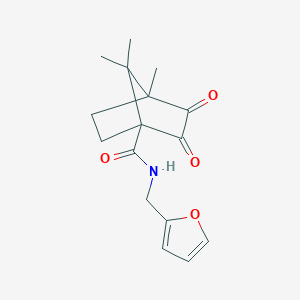 molecular formula C16H19NO4 B4064543 N-(furan-2-ylmethyl)-4,7,7-trimethyl-2,3-dioxobicyclo[2.2.1]heptane-1-carboxamide 