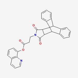 molecular formula C30H22N2O4 B4064548 Quinolin-8-yl 3-(16,18-dioxo-17-azapentacyclo[6.6.5.0~2,7~.0~9,14~.0~15,19~]nonadeca-2,4,6,9,11,13-hexaen-17-yl)propanoate (non-preferred name) 