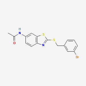 molecular formula C16H13BrN2OS2 B4064570 N-{2-[(3-bromobenzyl)sulfanyl]-1,3-benzothiazol-6-yl}acetamide 