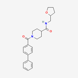 molecular formula C24H28N2O3 B4064574 N-(oxolan-2-ylmethyl)-1-(4-phenylbenzoyl)piperidine-4-carboxamide 