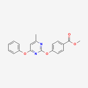 molecular formula C19H16N2O4 B4064679 Methyl 4-[(4-methyl-6-phenoxypyrimidin-2-yl)oxy]benzoate 