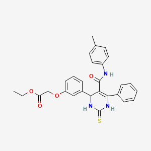 molecular formula C28H27N3O4S B4064995 ethyl 2-[3-[5-[(4-methylphenyl)carbamoyl]-6-phenyl-2-sulfanylidene-3,4-dihydro-1H-pyrimidin-4-yl]phenoxy]acetate 