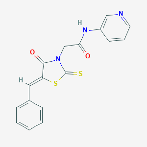 (Z)-2-(5-benzylidene-4-oxo-2-thioxothiazolidin-3-yl)-N-(pyridin-3-yl)acetamide