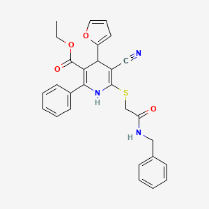 molecular formula C28H25N3O4S B4065164 Ethyl 6-{[(benzylcarbamoyl)methyl]sulfanyl}-5-cyano-4-(furan-2-YL)-2-phenyl-1,4-dihydropyridine-3-carboxylate 