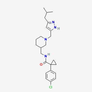 molecular formula C24H33ClN4O B4065173 1-(4-chlorophenyl)-N-[[1-[[3-(2-methylpropyl)-1H-pyrazol-5-yl]methyl]piperidin-3-yl]methyl]cyclopropane-1-carboxamide 