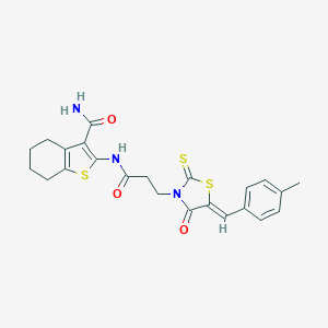 2-({3-[5-(4-Methylbenzylidene)-4-oxo-2-thioxo-1,3-thiazolidin-3-yl]propanoyl}amino)-4,5,6,7-tetrahydro-1-benzothiophene-3-carboxamide