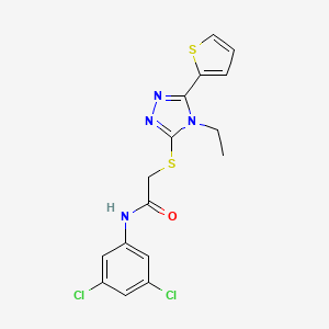 molecular formula C16H14Cl2N4OS2 B4065270 N-(3,5-dichlorophenyl)-2-[(4-ethyl-5-thiophen-2-yl-1,2,4-triazol-3-yl)sulfanyl]acetamide CAS No. 561294-87-9