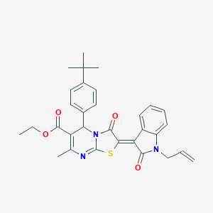 ethyl 2-(1-allyl-2-oxo-1,2-dihydro-3H-indol-3-ylidene)-5-(4-tert-butylphenyl)-7-methyl-3-oxo-2,3-dihydro-5H-[1,3]thiazolo[3,2-a]pyrimidine-6-carboxylate