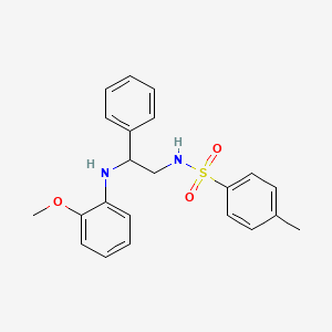 molecular formula C22H24N2O3S B4065335 N-{2-[(2-METHOXYPHENYL)AMINO]-2-PHENYLETHYL}-4-METHYLBENZENE-1-SULFONAMIDE 
