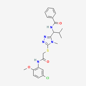 molecular formula C23H26ClN5O3S B4065457 N-{1-[5-({2-[(5-chloro-2-methoxyphenyl)amino]-2-oxoethyl}sulfanyl)-4-methyl-4H-1,2,4-triazol-3-yl]-2-methylpropyl}benzamide 