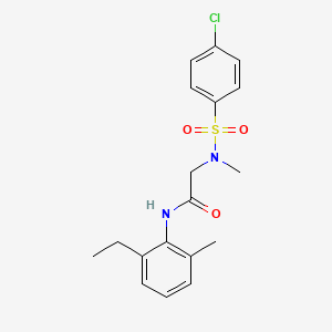 molecular formula C18H21ClN2O3S B4065522 N~2~-[(4-chlorophenyl)sulfonyl]-N-(2-ethyl-6-methylphenyl)-N~2~-methylglycinamide 