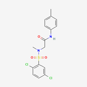 molecular formula C16H16Cl2N2O3S B4065621 N~2~-[(2,5-dichlorophenyl)sulfonyl]-N~2~-methyl-N~1~-(4-methylphenyl)glycinamide 