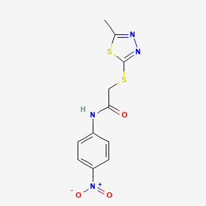 molecular formula C11H10N4O3S2 B4065637 2-[(5-methyl-1,3,4-thiadiazol-2-yl)sulfanyl]-N-(4-nitrophenyl)acetamide 