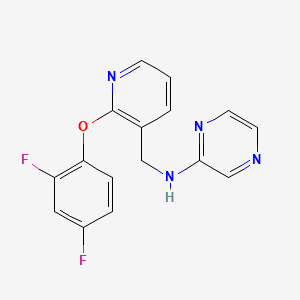 molecular formula C16H12F2N4O B4065733 N-[[2-(2,4-difluorophenoxy)pyridin-3-yl]methyl]pyrazin-2-amine 