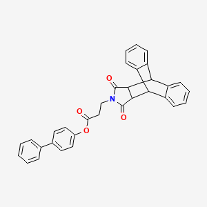 molecular formula C33H25NO4 B4065800 Biphenyl-4-yl 3-(16,18-dioxo-17-azapentacyclo[6.6.5.0~2,7~.0~9,14~.0~15,19~]nonadeca-2,4,6,9,11,13-hexaen-17-yl)propanoate (non-preferred name) 