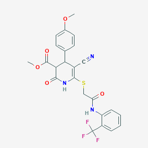 molecular formula C24H20F3N3O5S B4065911 METHYL 5-CYANO-4-(4-METHOXYPHENYL)-2-OXO-6-[({[2-(TRIFLUOROMETHYL)PHENYL]CARBAMOYL}METHYL)SULFANYL]-1,2,3,4-TETRAHYDROPYRIDINE-3-CARBOXYLATE 