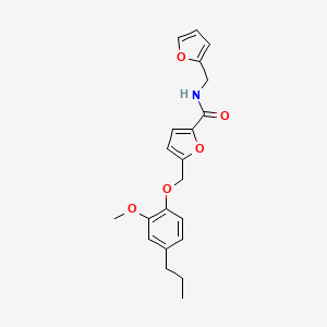 molecular formula C21H23NO5 B4066068 N-[(FURAN-2-YL)METHYL]-5-[(2-METHOXY-4-PROPYLPHENOXY)METHYL]FURAN-2-CARBOXAMIDE 