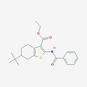 molecular formula C22H27NO3S B406608 Ethyl 2-benzamido-6-tert-butyl-4,5,6,7-tetrahydro-1-benzothiophene-3-carboxylate 