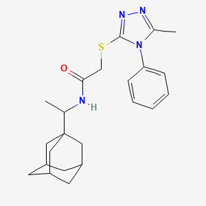molecular formula C23H30N4OS B4066177 N-[1-(ADAMANTAN-1-YL)ETHYL]-2-[(5-METHYL-4-PHENYL-4H-1,2,4-TRIAZOL-3-YL)SULFANYL]ACETAMIDE 