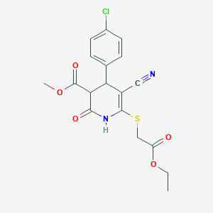 molecular formula C18H17ClN2O5S B4066214 methyl 4-(4-chlorophenyl)-5-cyano-6-[(2-ethoxy-2-oxoethyl)sulfanyl]-2-oxo-1,2,3,4-tetrahydropyridine-3-carboxylate 