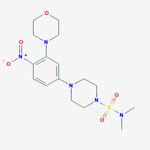 molecular formula C16H25N5O5S B4066220 N,N-dimethyl-4-[3-(morpholin-4-yl)-4-nitrophenyl]piperazine-1-sulfonamide 