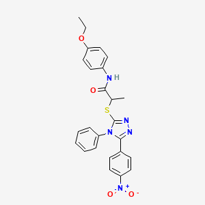 molecular formula C25H23N5O4S B4066230 N-(4-ethoxyphenyl)-2-{[5-(4-nitrophenyl)-4-phenyl-4H-1,2,4-triazol-3-yl]sulfanyl}propanamide 