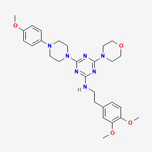 molecular formula C28H37N7O4 B4066346 N-[2-(3,4-dimethoxyphenyl)ethyl]-4-[4-(4-methoxyphenyl)piperazin-1-yl]-6-morpholin-4-yl-1,3,5-triazin-2-amine 