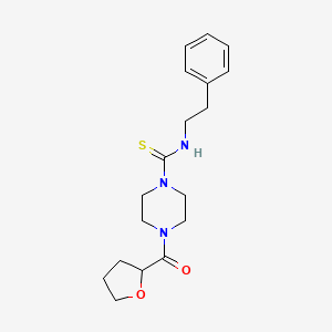molecular formula C18H25N3O2S B4066457 N-PHENETHYL-4-(TETRAHYDRO-2-FURANYLCARBONYL)TETRAHYDRO-1(2H)-PYRAZINECARBOTHIOAMIDE 