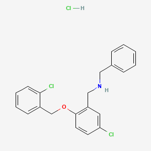 molecular formula C21H20Cl3NO B4066581 N-[[5-chloro-2-[(2-chlorophenyl)methoxy]phenyl]methyl]-1-phenylmethanamine;hydrochloride 